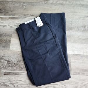 Christopher & Banks Pants Women 14 Navy Slim Straight Mid Rise NWT